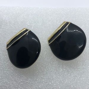 VTG Ovoid with removed segment Enamel Earrings